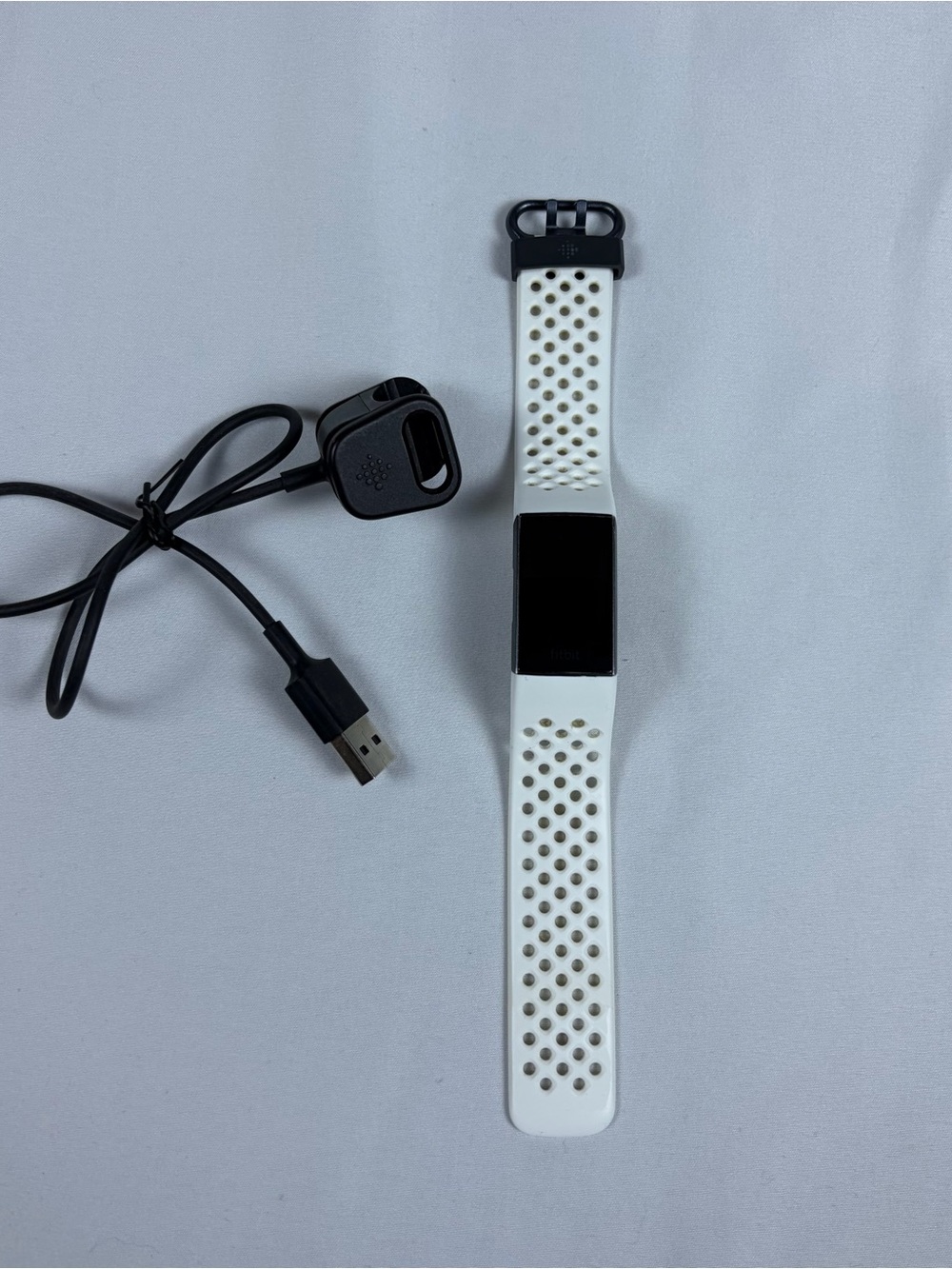 Fitbit Charge 3 Series with White Sport Band with USB Charger